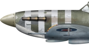 Spitfire with white stripes intended for use during Operation Rutter
