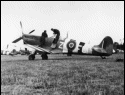 Spitfire with invasion stripes